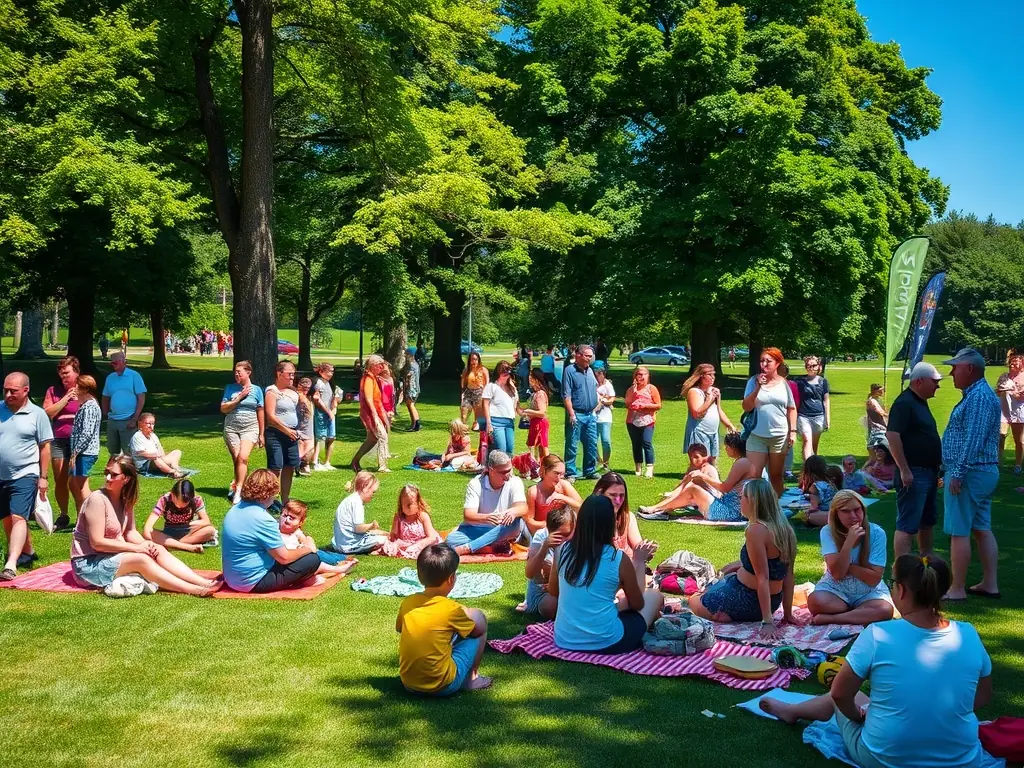 A heartwarming image of a diverse group of families participating in a community event in Maryland, symbolizing support and togetherness.